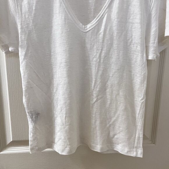 Isabel Marant Étoile V-Neck Short Sleeve Top 100% Linen Off-White Women's Large - Picture 5 of 13